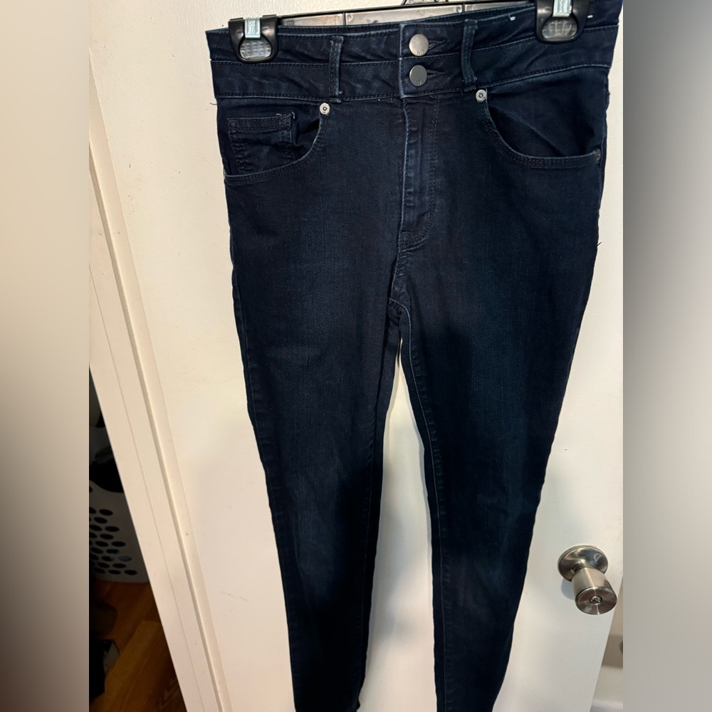 mossimo denim high rise dark blue skinny jeans size 2